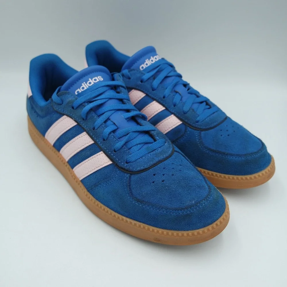 Adidas Breakneck Sleek Blue Pink Suede Gum Sole Sneakers Womens Size 9